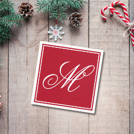 Elegant Monogram Ursprüngliches Weihnachtsfest-Par Serviette