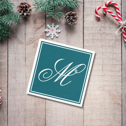 Elegant Monogram Ursprüngliches Weihnachtsfest-Par Serviette