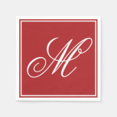 Elegant Monogram Ursprüngliches Weihnachtsfest-Par Serviette (Vorderseite)