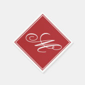 Elegant Monogram Ursprüngliches Weihnachtsfest-Par Serviette (Ecke)