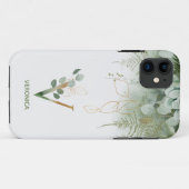 Elegant Monogram V Fern Succulent Case-Mate iPhone Hülle (Rückseite (Horizontal))