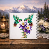 Elegant Monogram V Hummingbird Wedding Gift Notizblock