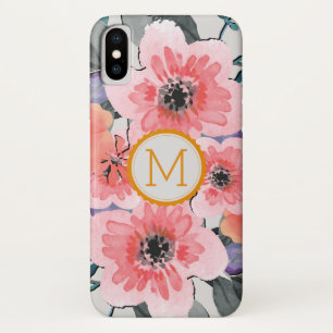 Elegant Monogram Vintag Floral #31 iPhone X Hülle
