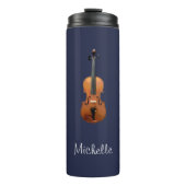 Elegant Monogram Violin Thermosbecher (Vorderseite)