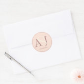 Elegant Monogram Warm Pinkish Earth Tones Wedding Runder Aufkleber (Umschlag)