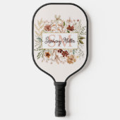 Elegant Monogram Watercolor Fall Wildflower Floral Pickleball Schläger (Vorderseite)