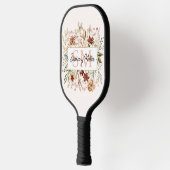 Elegant Monogram Watercolor Fall Wildflower Floral Pickleball Schläger (Links)