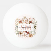 Elegant Monogram Watercolor Fall Wildflower Floral Tischtennisball (Rückseite)