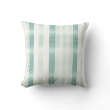 Elegant Monogram Watercolor Green Cream Stripe