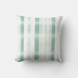 Elegant Monogram Watercolor Green Cream Stripe Kissen
