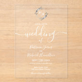 Elegant Monogram Wedding Acryleinladungen (Vorderseite)