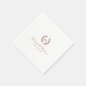 Elegant Monogram Wedding Burnt Orange Serviette (Ecke)