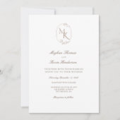 Elegant Monogram Wedding | Classic Formal Einladung (Vorderseite)