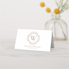 Elegant Monogram Wedding Classic White Platzkarte