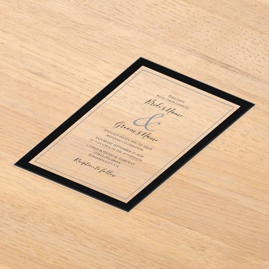 Elegant Monogram Wedding Clear Transparent Acryleinladungen (Ablage )