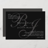 Elegant Monogram Wedding Einladung (Vorne/Hinten)