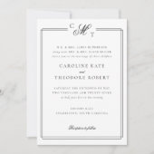 Elegant Monogram Wedding Einladung (Vorderseite)