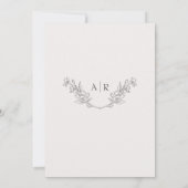Elegant Monogram Wedding Einladung (Rückseite)