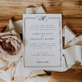 Elegant Monogram Wedding Einladung