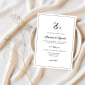 Elegant Monogram Wedding Einladung