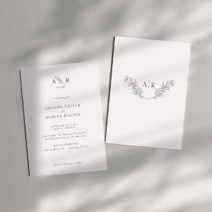 Elegant Monogram Wedding Einladung