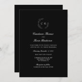 Elegant Monogram Wedding Einladung (Vorne/Hinten)