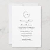 Elegant Monogram Wedding Einladung (Vorderseite)