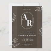 Elegant Monogram Wedding Einladung (Vorderseite)