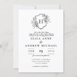 Elegant Monogram Wedding Einladung