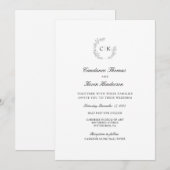 Elegant Monogram Wedding Einladung (Vorne/Hinten)