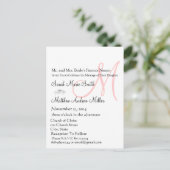 Elegant Monogram Wedding Einladung Postkarte (Stehend Vorderseite)