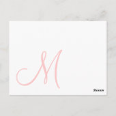 Elegant Monogram Wedding Einladung Postkarte (Rückseite)