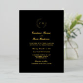 Elegant Monogram Wedding Folieneinladung (Stehend vorne)