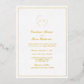Elegant Monogram Wedding Folieneinladung (Vorderseite)