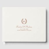 Elegant Monogram Wedding Foto Burnt Orange Gästebuch (Vorderseite)