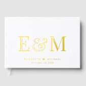 Elegant Monogram Wedding Gästebuch (Vorderseite)