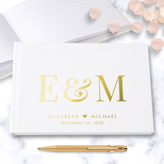 Elegant Monogram Wedding Gästebuch