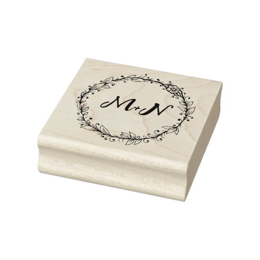 Elegant Monogram Wedding Gummistempel (Stempel)