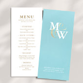 Elegant Monogram Wedding Menükarte