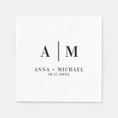 Elegant Monogram Wedding Napkins Serviette (Vorderseite)