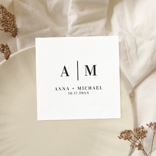 Elegant Monogram Wedding Napkins Serviette