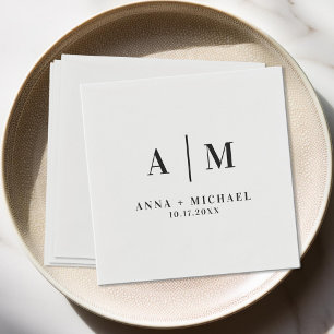 Elegant Monogram Wedding Napkins Serviette