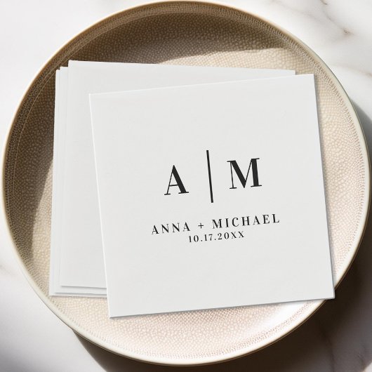 Elegant Monogram Wedding Napkins Serviette
