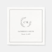Elegant Monogram Wedding Napkins Serviette (Vorderseite)