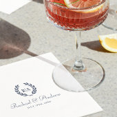 Elegant Monogram Wedding Navy Blue Serviette