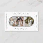 Elegant Monogram Wedding Photographer Arch Photos Visitenkarte (Vorderseite)
