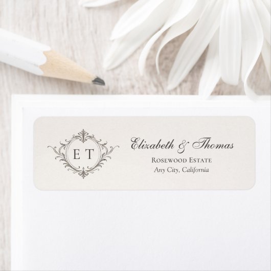 Elegant Monogram Wedding Return Address (Insitu)