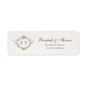Elegant Monogram Wedding Return Address (Vorne)