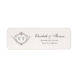 Elegant Monogram Wedding Return Address
