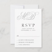 Elegant Monogram Wedding RSVP Karte (Vorderseite)